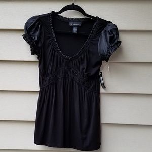 INC International Concept black Satin Sleeve Sm